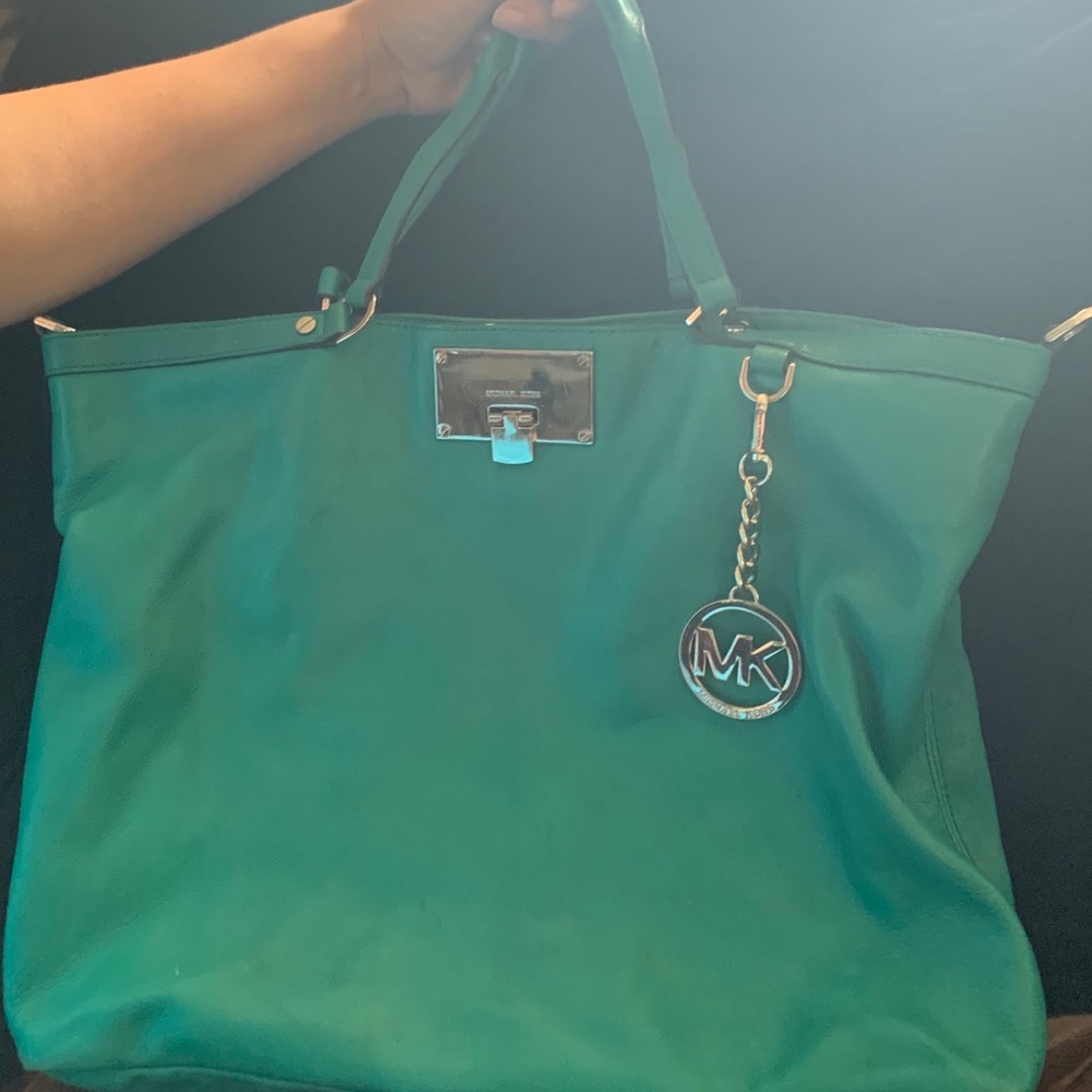 Michael Kors All leather Turquoise used handbag